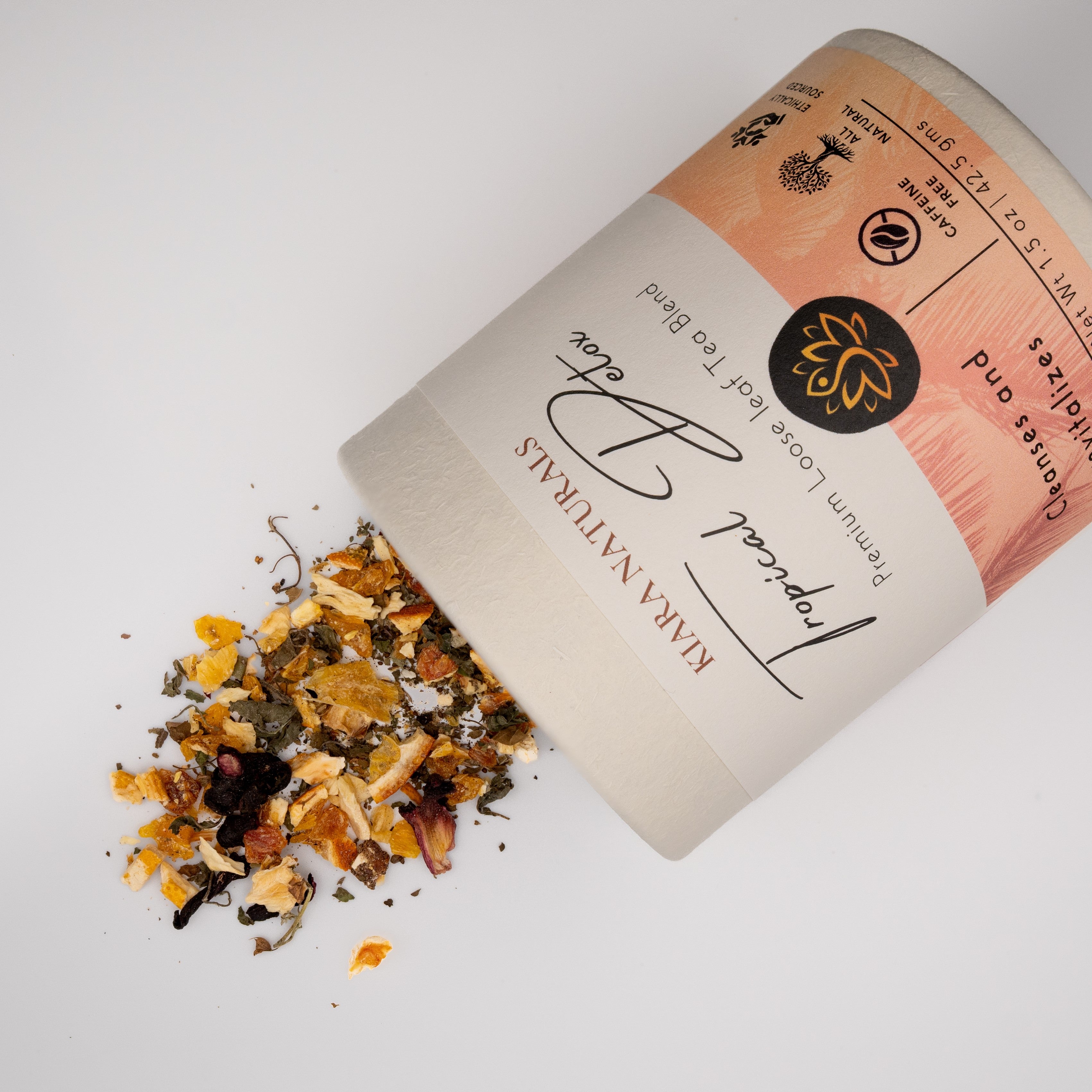 Ayurvedic and herbal ingredient mix of Tropical Detox loose leaf tea