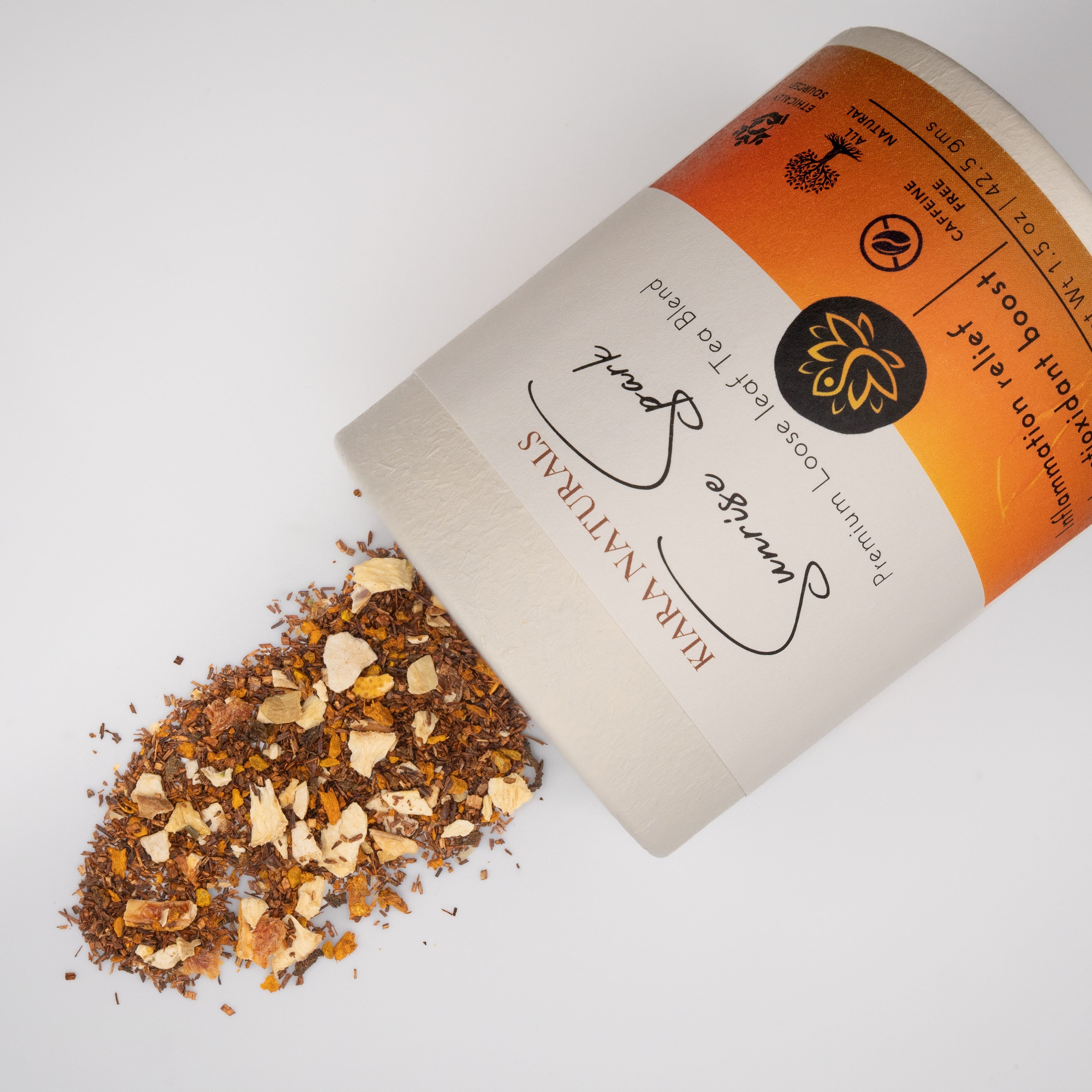 Ayurvedic and herbal ingredient mix of Sunrise Spark loose leaf tea